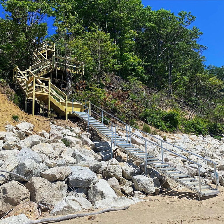 Beach Stairs Installation in Grand Haven, MI