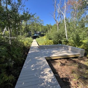 Composite boardwalk and viewing platform through the dunes, Lake Michigan walkway builders