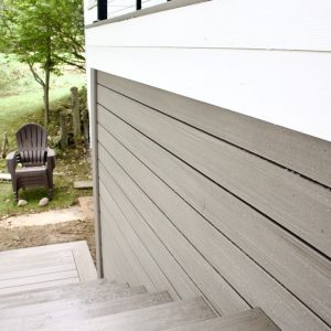 Composite steps at the side of a lakefront home, West Michigan composite stair builders